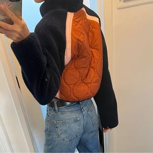 Zara Multicolor Teddy Sherpa Cropped Jacket